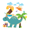 2nd Birthday Dinosaur Volcano Brachiosaur
