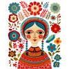 Cute Girl Among The Flowers