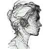 One line drawing woman