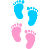 Baby footprints blue and pink