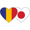 Romania Japan Flag Heart