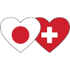 Japan Switzerland Flag Heart