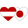 Austria Japan Flag Heart