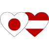 Japan Austria Flag Heart
