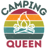 Camping Queen retro dark distressed