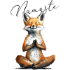 Fox rende l'insegnante di yoga umorismo animale Namaste Karma