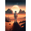 Astronaut Desert Landscape Moon Space