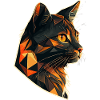 Stylized, Geometric cat