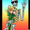 Skelett mit Blumen