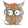 Owl stonewashed look brown headphones