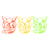 Owls yellow green red