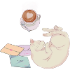 Cat and coffee