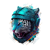 Tigre Neon Casque Grafiti