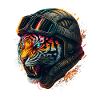 Tigre astronaute en casque