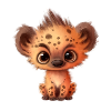 Cute baby hyena with eyes