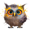 Farbenfrohe Eulen-Illustration