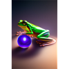 Bunter Frosch mit Kugel