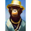Cool monkey with gold chain