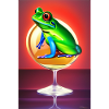 Frog on glass