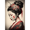 Geisha Portrait Japanese Kimono Traditionrlles