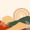abstract landscape boho style