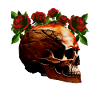 Skull with rosary