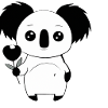 Cute but sad cartoon panda