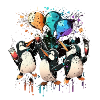 Funny cool penguin party