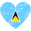 St. Lucia Flag Heart
