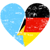 St Lucia Germany Flag Heart