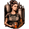 Cool brewmaster with craft beer