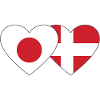 Japan Denmark Flag Heart