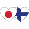 Japan Finland Flag Heart