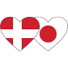 Denmark Japan Flag Heart