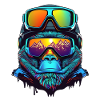 Cool gorilla skier
