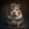 HAMSTER with KRONE, KING, modern art, design