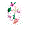 Cœur anatomique et fleurs