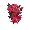 Cœur anatomique et fleurs