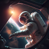 Astronaut in a perilous spacewalk