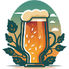 Beer glass with hops