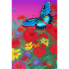 Fleurs et papillon