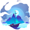 Sailing sailboat