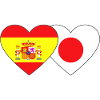 Spain Japan Flag Heart