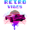 Rétro Vibes Sports Car Vaporwave Sunset