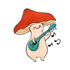 Funny mushroom makes music