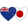 New Zealand Japan Flag Heart