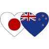 Japan New Zealand Flag Heart