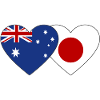 Australia Japan Flag Heart