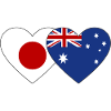 Japan Australia Flag Heart