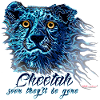 Neon Cheetah Blue Light Flames